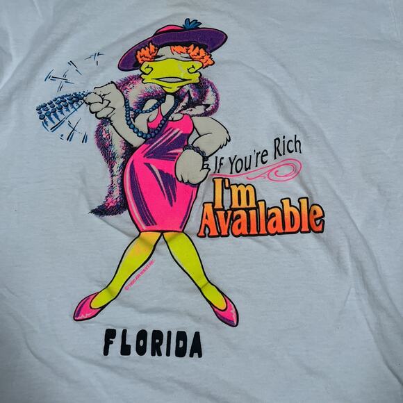 If You’re Rich I’m Available Funny VTG Single Stitch Duck T-Shirt Screen Stars - Picture 9 of 9